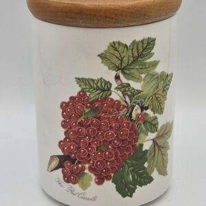 Vintage Pomona Portmeirion Red Currant Lidded Storage Jar Canister